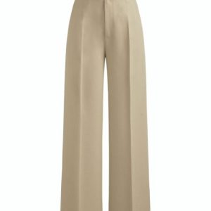 Wide leg pants with belt and pockets